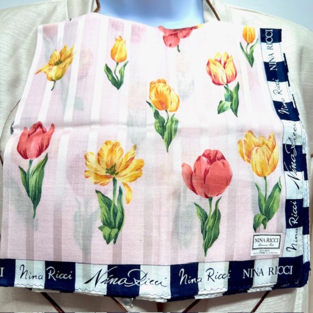 BUNDLE 4:  YSL--NINA RICCI-JP  -A.O. AtsukiScarf/Handker Cotton/Silk 25" 19"(88 - Picture 9 of 16